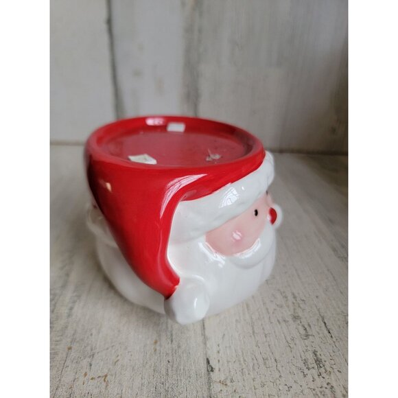 Santa claus face candle holder ceramic xmas decor figure - Picture 2 of 6